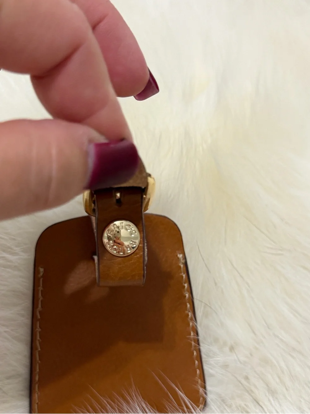 NEW Brics Brown Leather Luggage ID Tag Buckle Suitcase Travel Address Tag